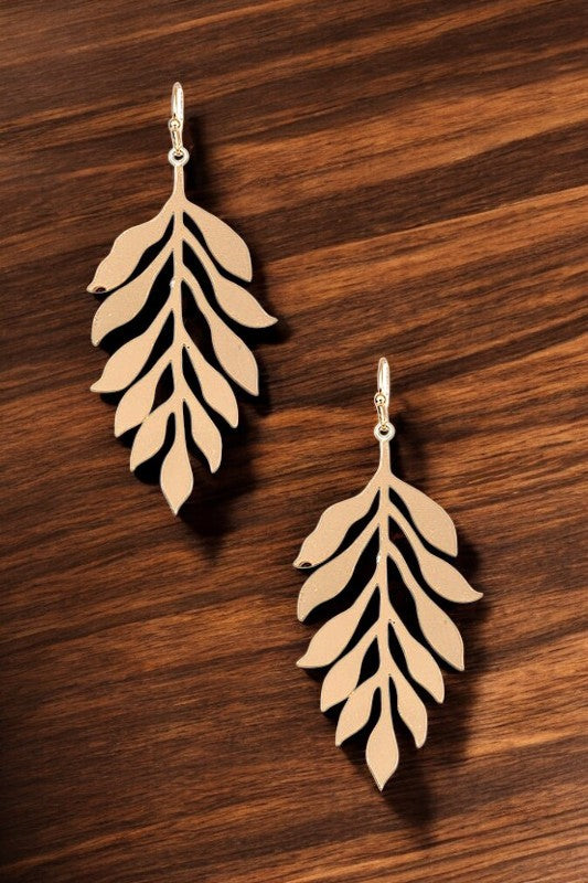 LEAF CUT OUT DANGLE EARRING