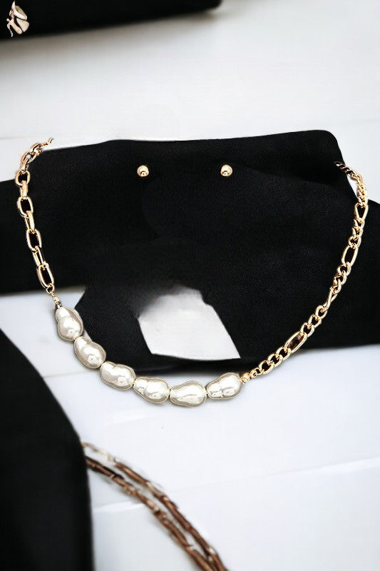 Freshwater Pearl Chain Necklace Set