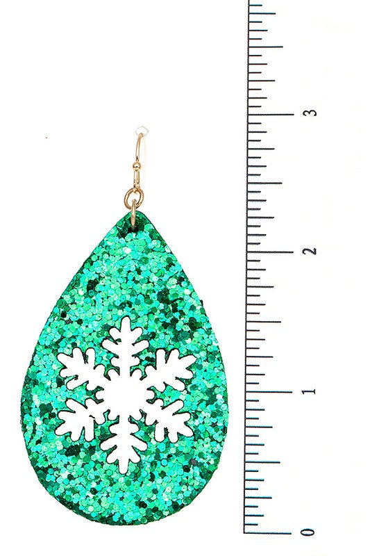 Snowflake Sequin Teardrop Earring