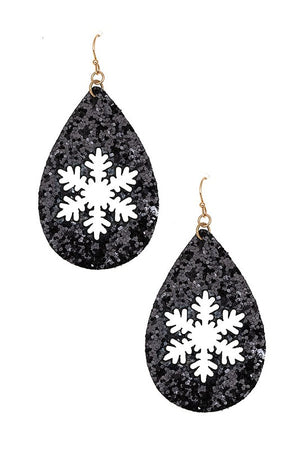 Snowflake Sequin Teardrop Earring