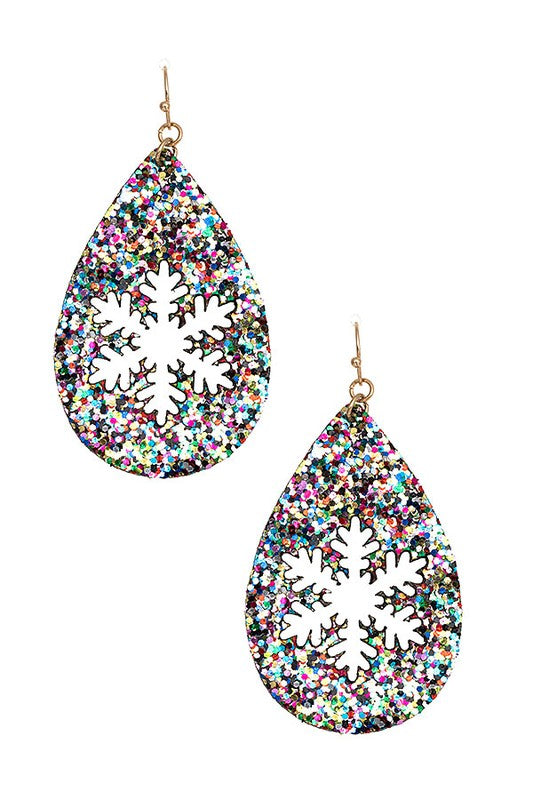 Snowflake Sequin Teardrop Earring