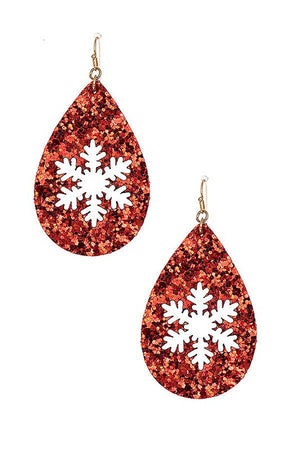 Snowflake Sequin Teardrop Earring