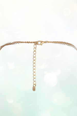 ELONGATED MULTI CHAIN LEAF PENDANT NECKLACE