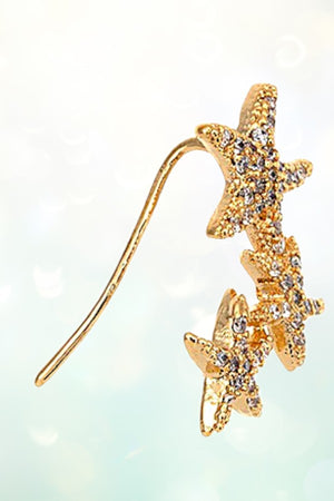 CZ STONE STAR LINK POST EARRING