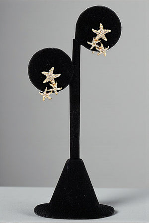 CZ STONE STAR LINK POST EARRING