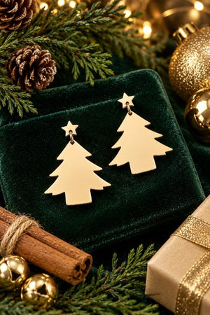 STARRED CHRISTMAS TREE DROP EARRING