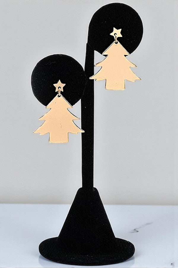 STARRED CHRISTMAS TREE DROP EARRING