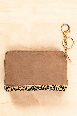 MAMA ANIMAL PRINT MINI WALLET POUCH KEYCHAIN