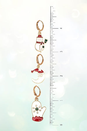 CHRISTMAS MIX CHARMS DANGLE EARRING SET
