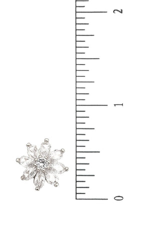 Cubic Zirconia Floral Post Earring