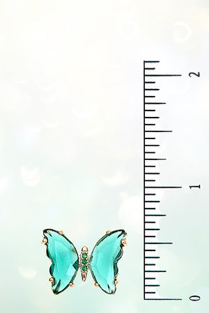 FACETED GEM BUTTERFLY POST STUD EARRING