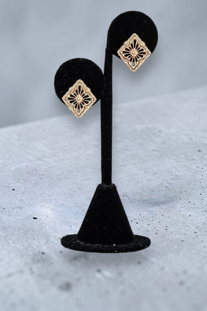 DIAMOND FILIGREE POST STUD EARRING