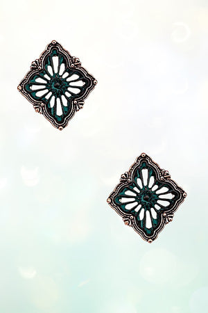 DIAMOND FILIGREE POST STUD EARRING