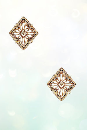 DIAMOND FILIGREE POST STUD EARRING