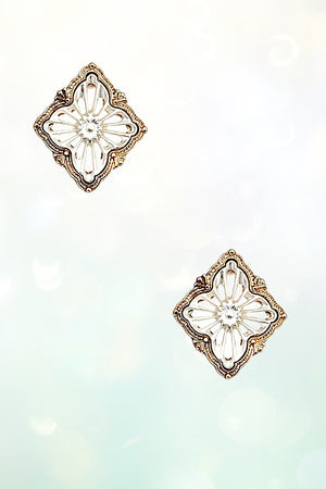 DIAMOND FILIGREE POST STUD EARRING