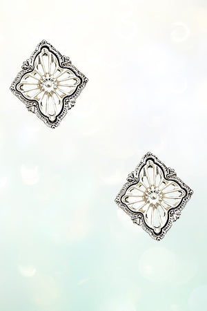 DIAMOND FILIGREE POST STUD EARRING