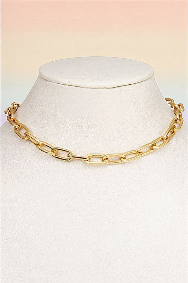 SIMPLE LINK CHAIN COLLAR NECKLACE