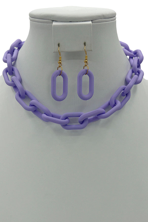 Color Chain Link Fashion Necklace