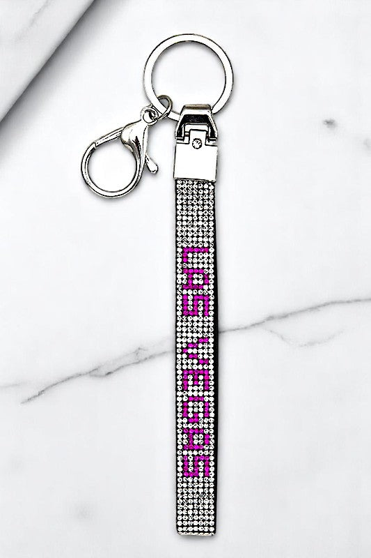 RHINESTONE PAVE LAS VEGAS KEYCHAIN