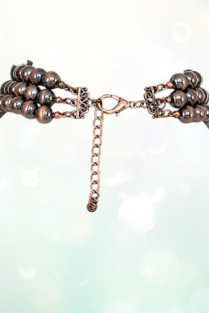 MULTI LAYERED NAVAJO PEARL BEAD NECKLACE SET