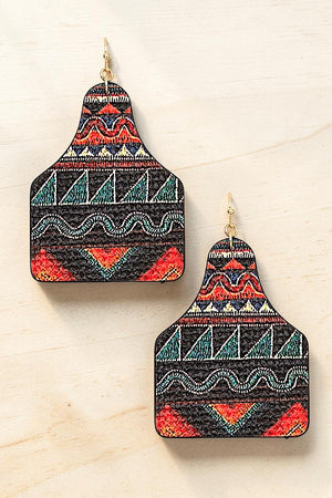 TRIBAL MIX PATTERN DROP EARRING