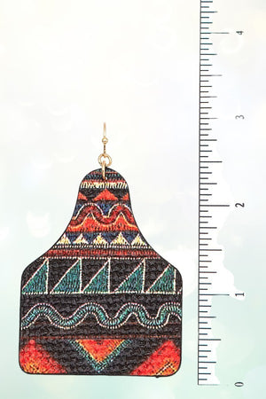 TRIBAL MIX PATTERN DROP EARRING