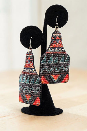 TRIBAL MIX PATTERN DROP EARRING