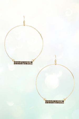 ALIGNED RHINESTONE PAVE ROUND DROP EARRING