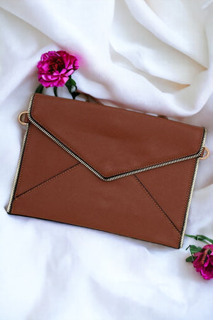 Flat Faux Leather Clutch Bag