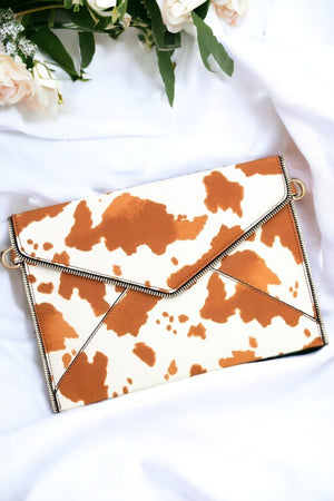 Flat Faux Leather Clutch Bag