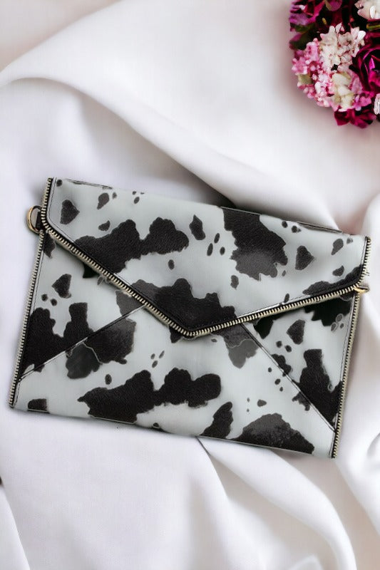 Flat Faux Leather Clutch Bag