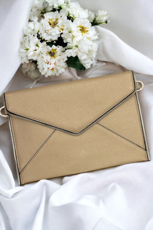 Flat Faux Leather Clutch Bag