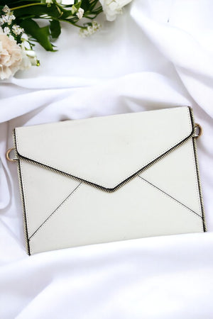 Flat Faux Leather Clutch Bag