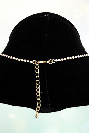 RHINESTONE PAVE HEART LINK CHOKER NECKLACE