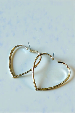 RHINESTONE PAVE SEMI HEART POST EARRING