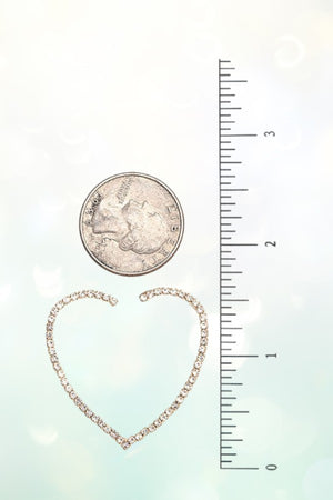 RHINESTONE PAVE SEMI HEART POST EARRING