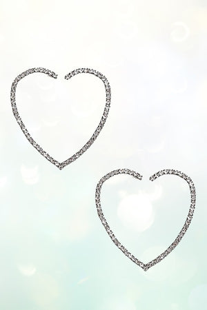 RHINESTONE PAVE SEMI HEART POST EARRING