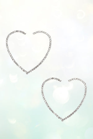 RHINESTONE PAVE SEMI HEART POST EARRING