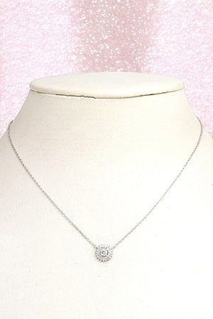 ROUND SPIKE CZ STONE PENDANT NECKLACE