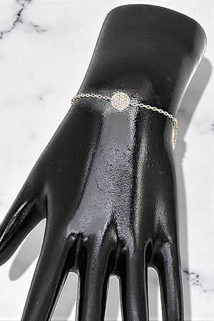ROUND CZ STONE PAVE CHAIN BRACELET