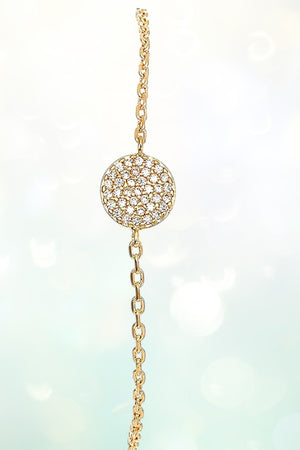 ROUND CZ STONE PAVE CHAIN BRACELET