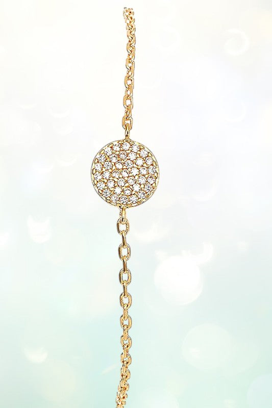 ROUND CZ STONE PAVE CHAIN BRACELET