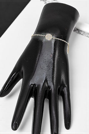 ROUND CZ STONE PAVE CHAIN BRACELET