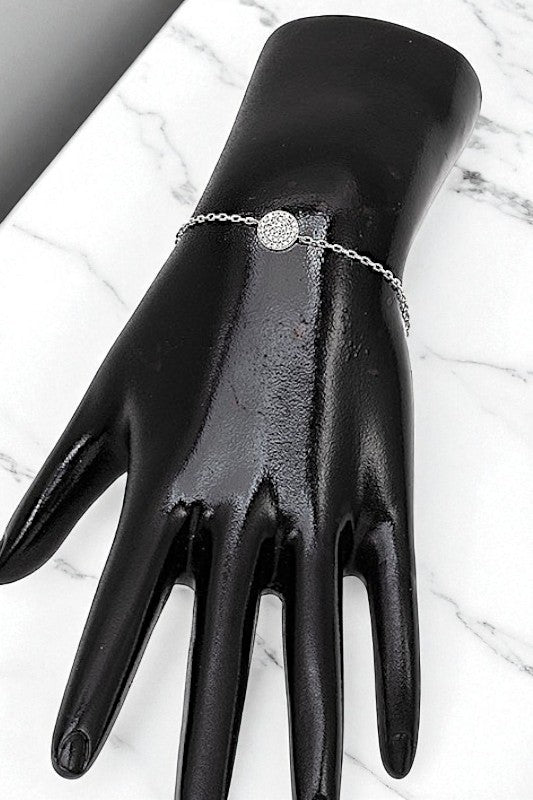 ROUND CZ STONE PAVE CHAIN BRACELET