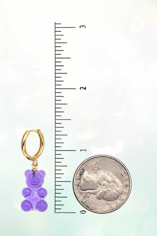 TEDDY DANGLE HOOP EARRING