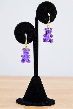 TEDDY DANGLE HOOP EARRING