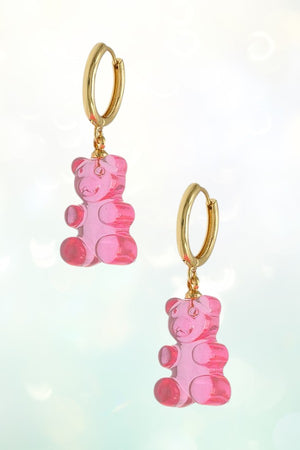 TEDDY DANGLE HOOP EARRING