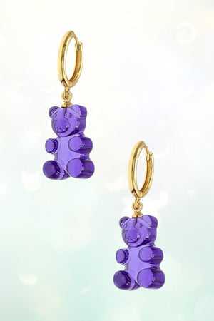 TEDDY DANGLE HOOP EARRING