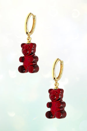 TEDDY DANGLE HOOP EARRING