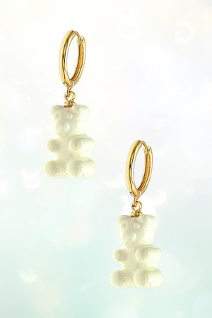 TEDDY DANGLE HOOP EARRING